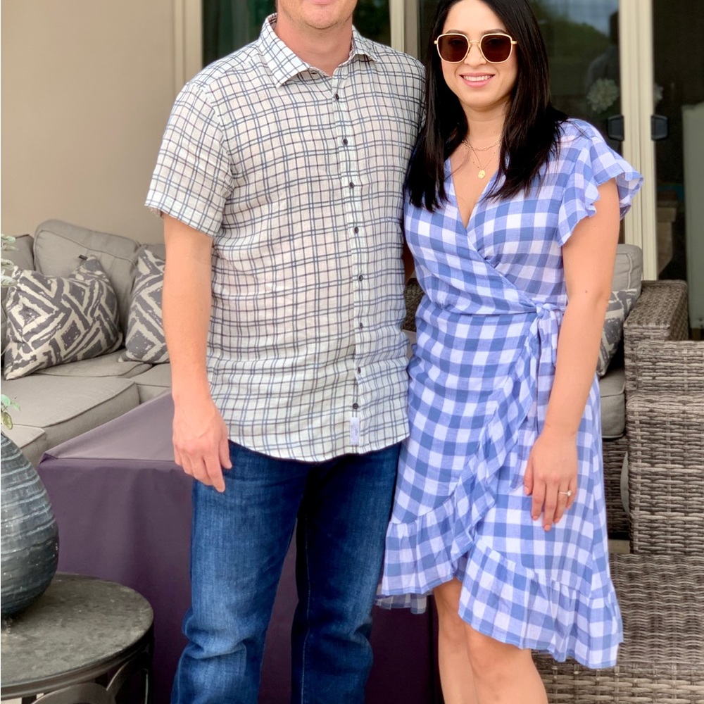 Rails Brigitte wrap gingham dress